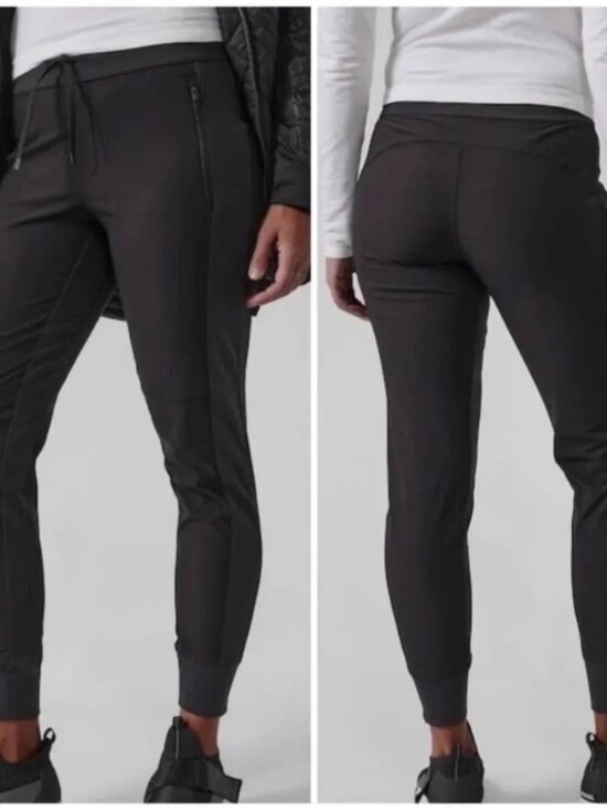 Athleta Pants - ATHLETA Headlands Hybrid Trek Black Mid Rise Jogger Size 16